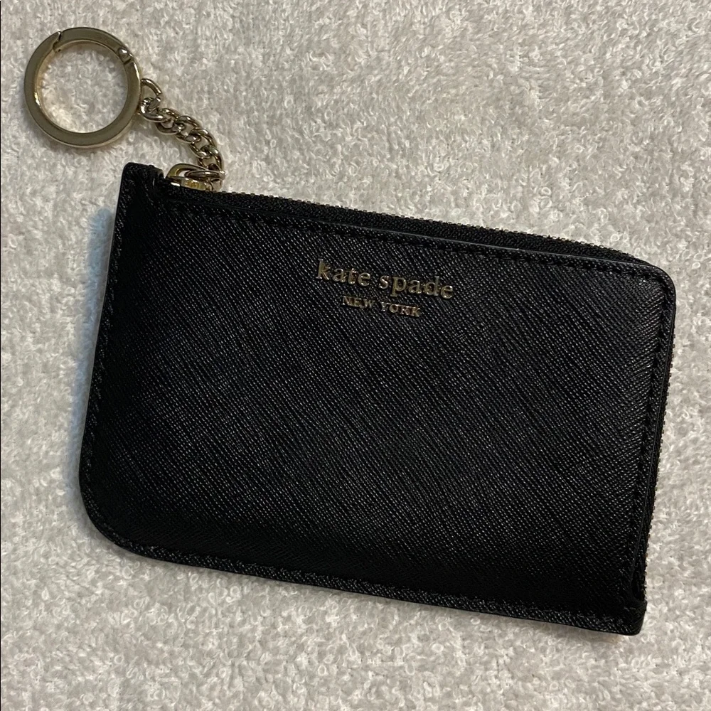 Kate Spade Black Card Holder Keychain